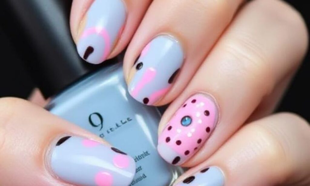 Glazed Donut Nails With A French Twist