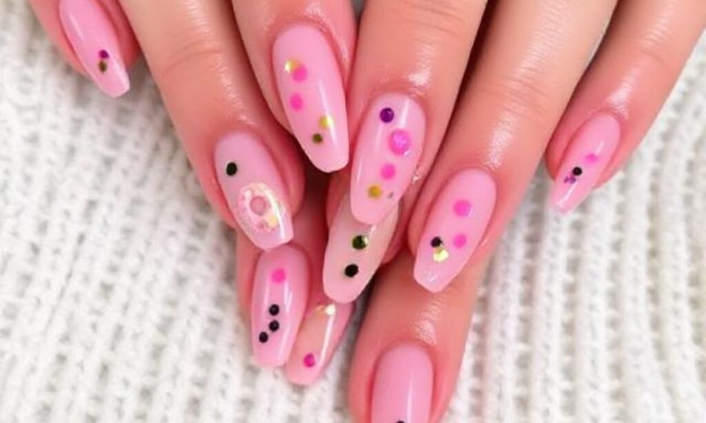 Hailey Bieber Glazed Donut Nails