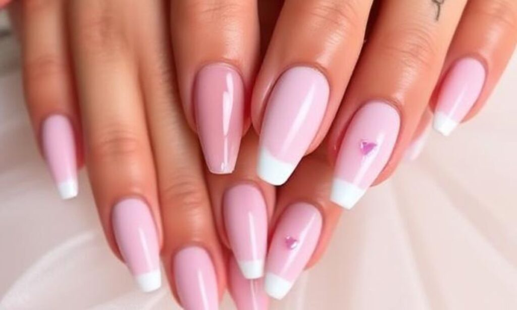 Hailey Bieber Glazed Donut Wedding Nails
