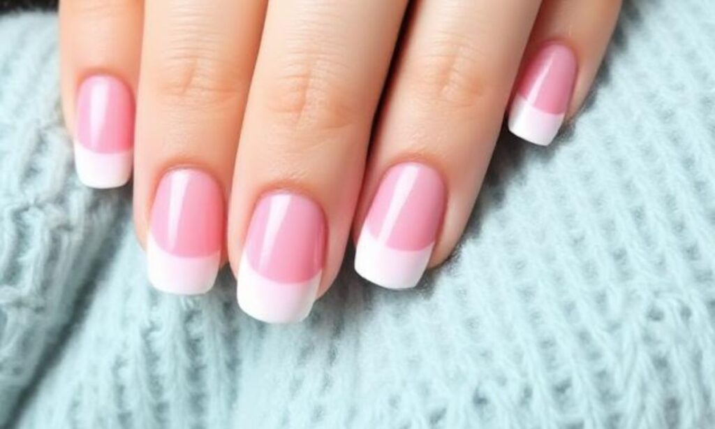 Pink On Pink French Tip Nails