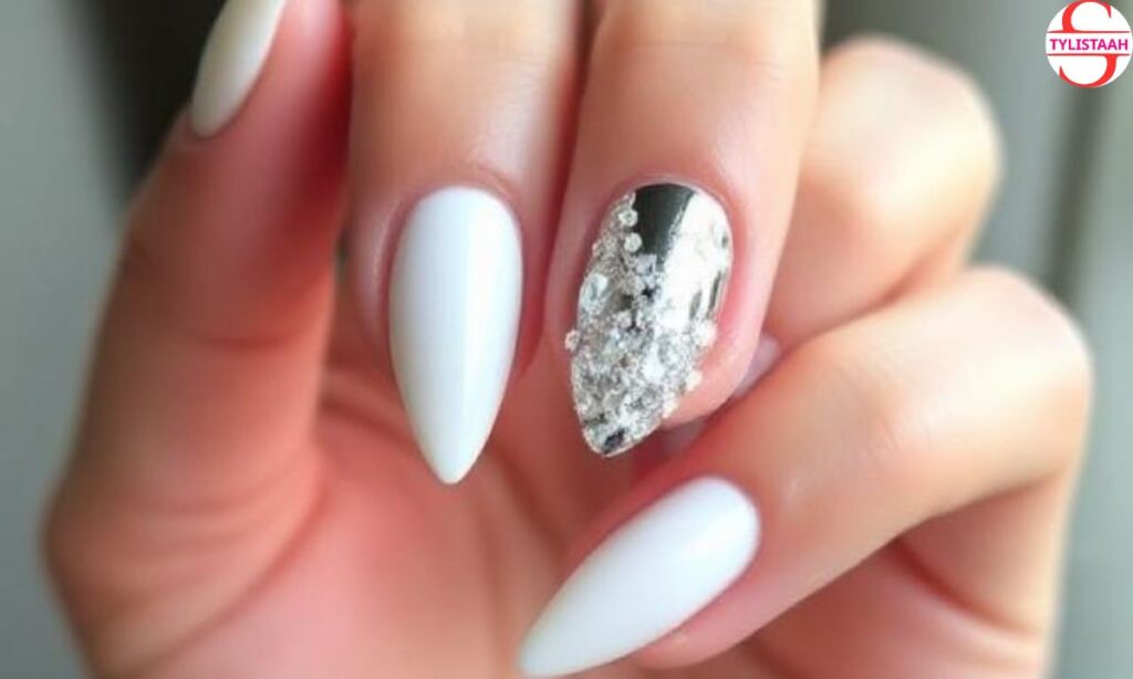 chrome-wedding-nails-for-the-bride