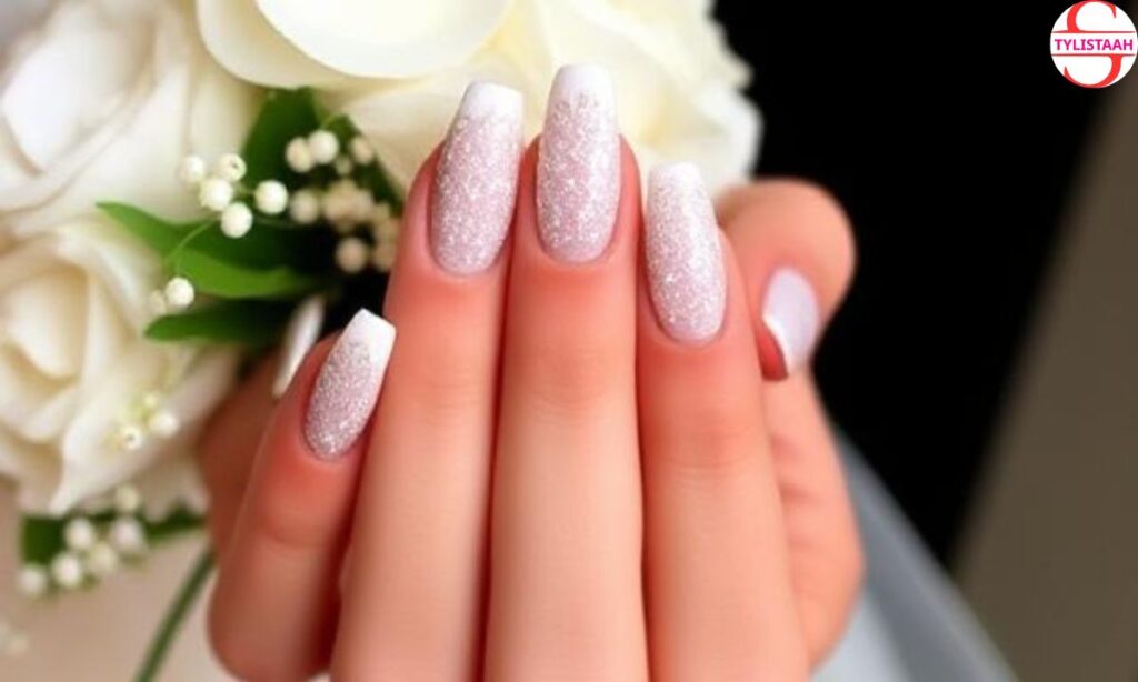 fabulous-bride-white-sparkly-nails