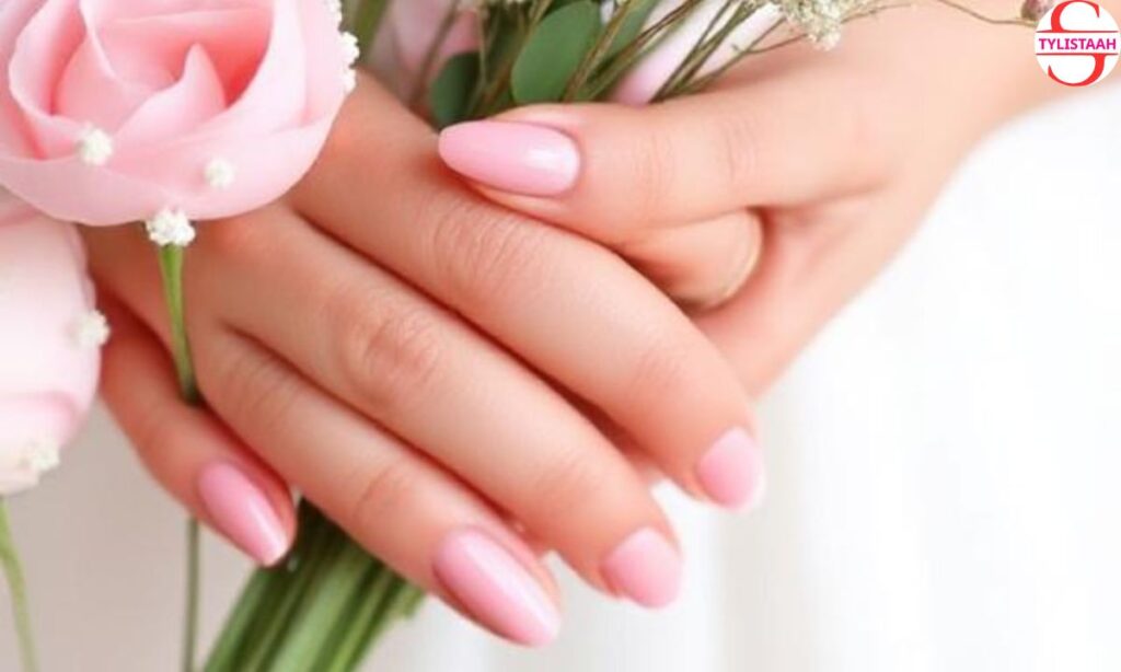 simple-festive-pale-pink-bridal-nails