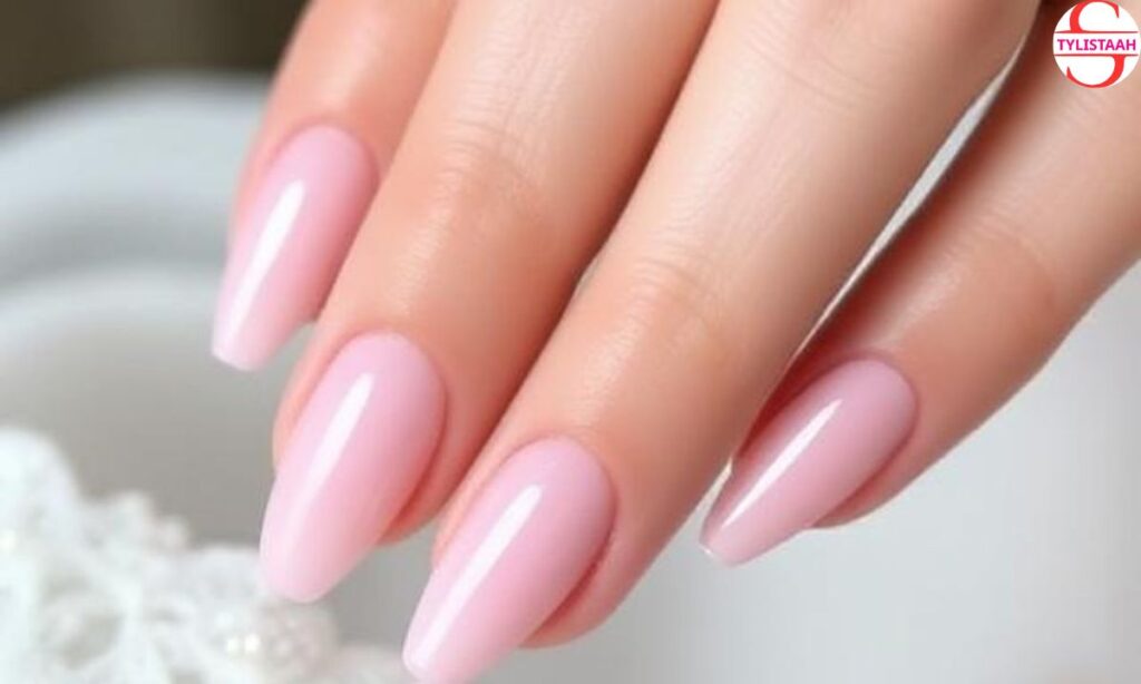 simple-pearly-pink-bridal-nails