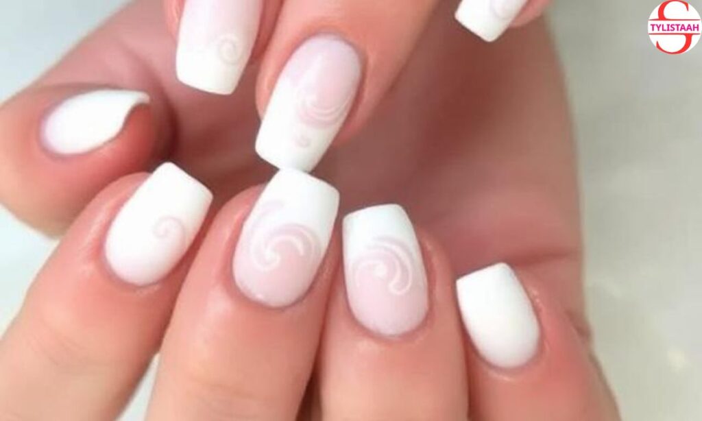 simple-white-swirl-nuptial-nails