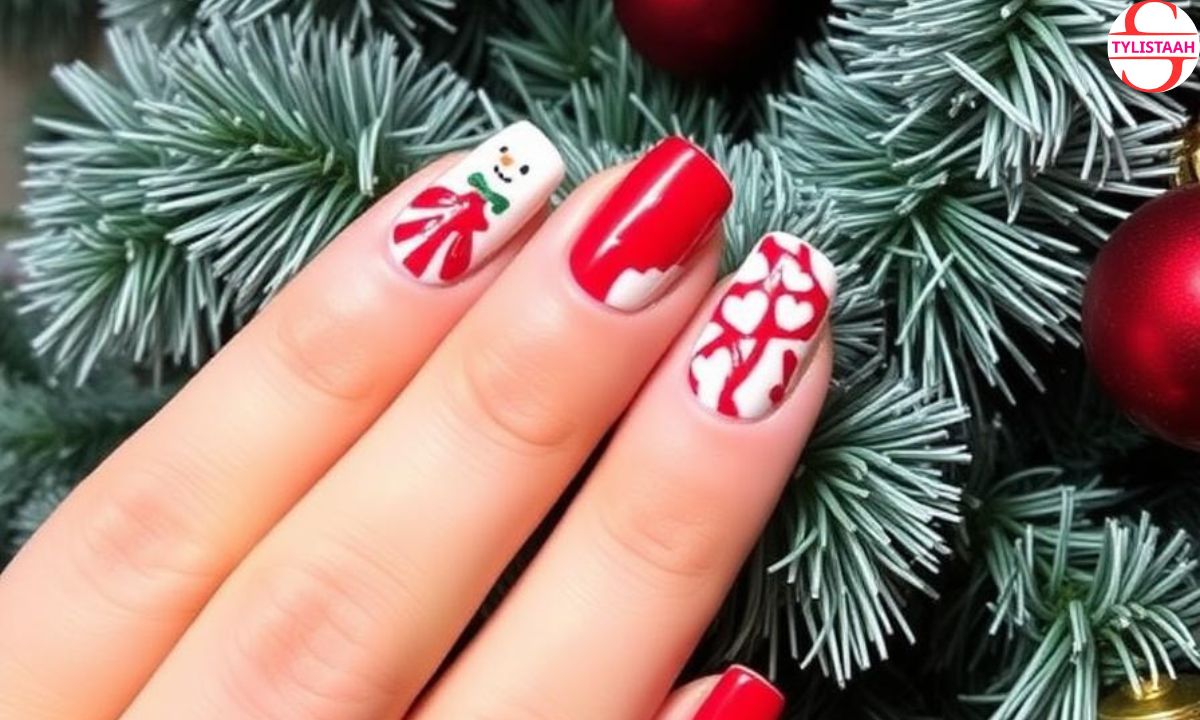 30 Red & White Christmas Nails to Love