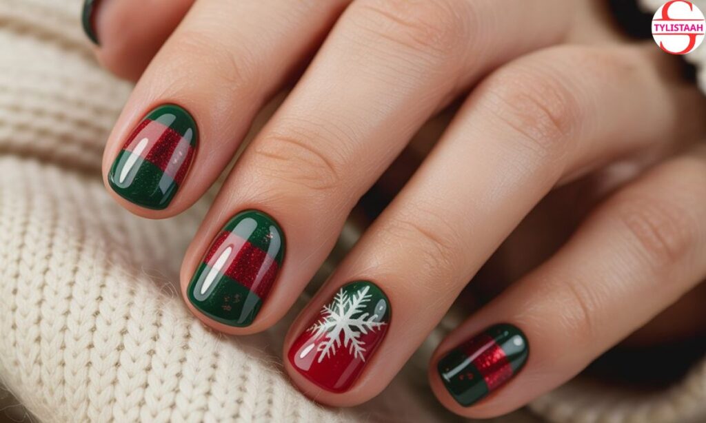 30 Stunning Red And Green Christmas Nails