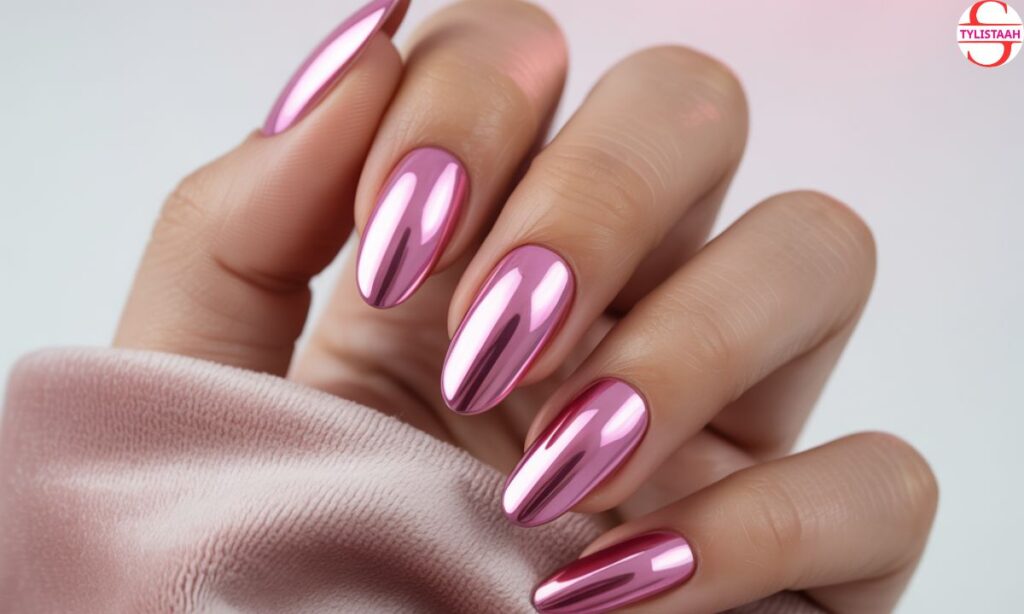 35 Best Pink Chrome Nails That Shine With Style