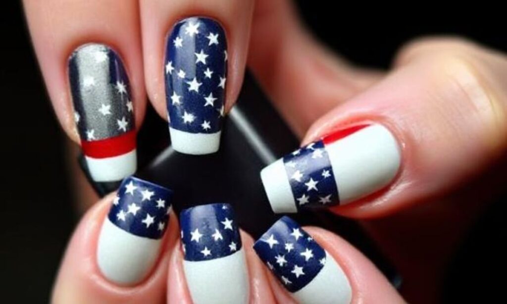 American Flag French Tip Nails