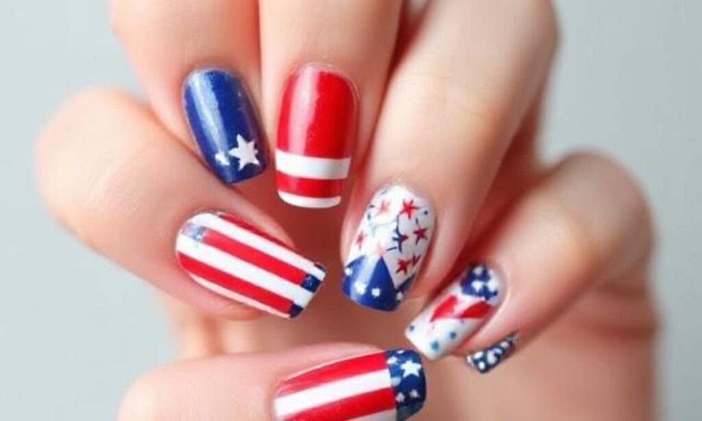 Artsy Fourth Of July Nails