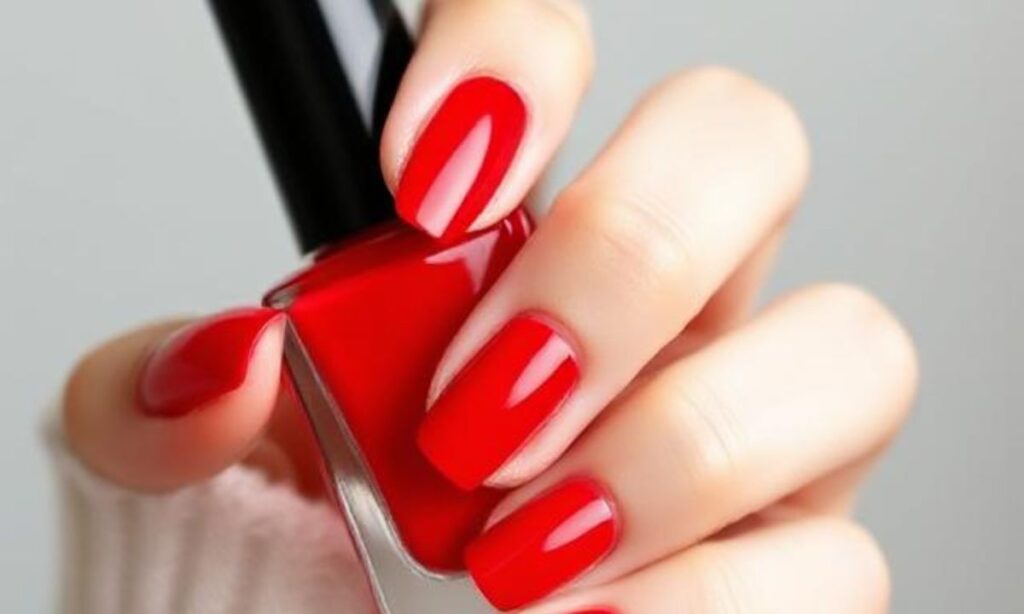 Bright Red Nail Design