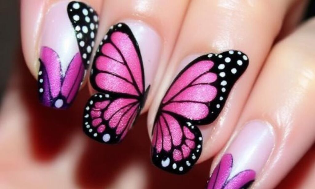 Chic Butterfly Wing Nail Art