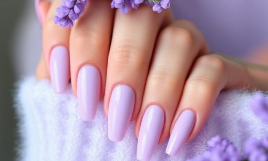 Chic Lavender Milk Nails