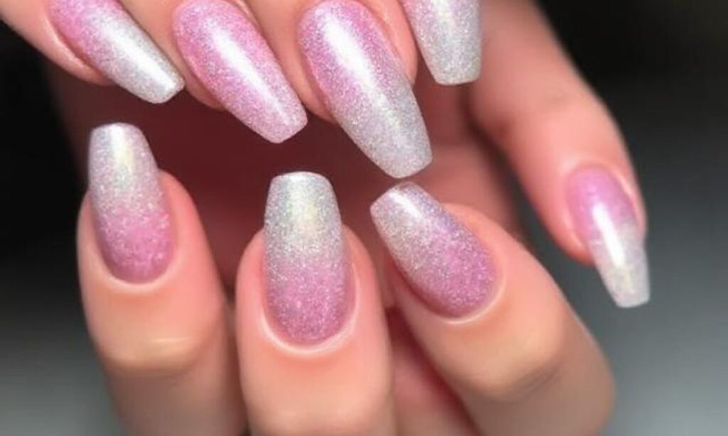 . Chic Shimmery Coffin Nails