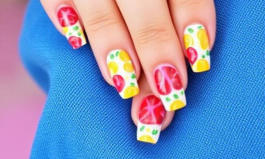 _Citrus Summer Fruit Short Nails