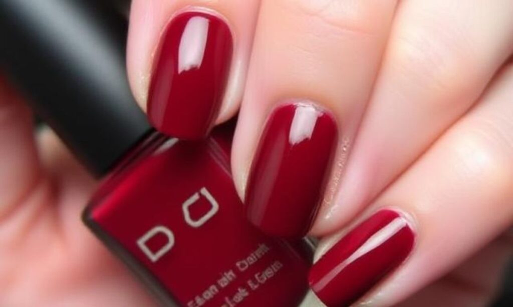 Classic Dark Red Short Nail Art