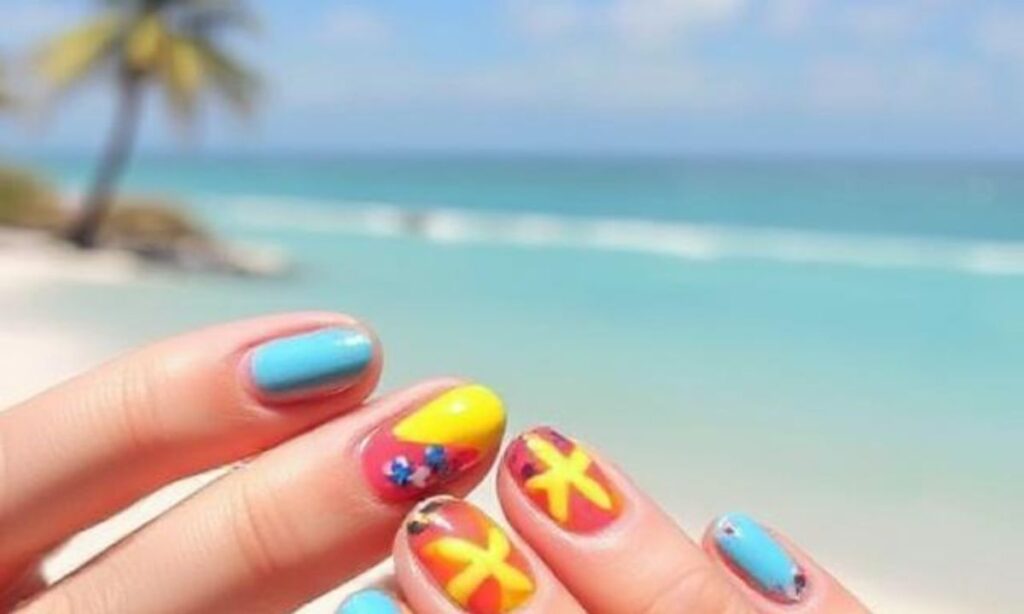 Colorful Summer Beach Nails