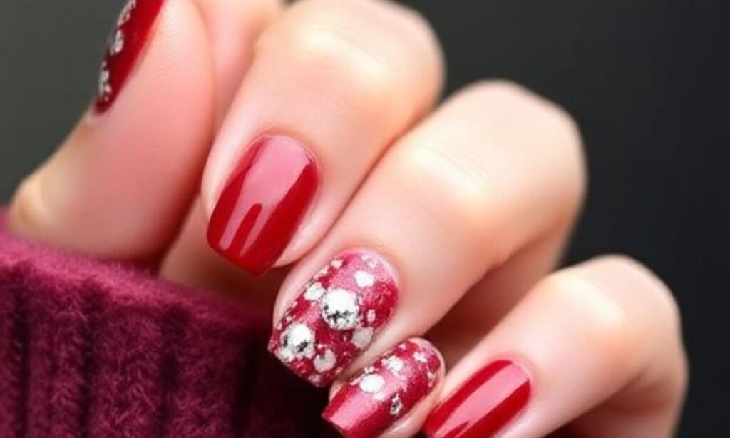_Cranberry Red Nail Design