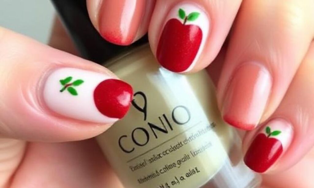 Cute Apple Red Nail Design