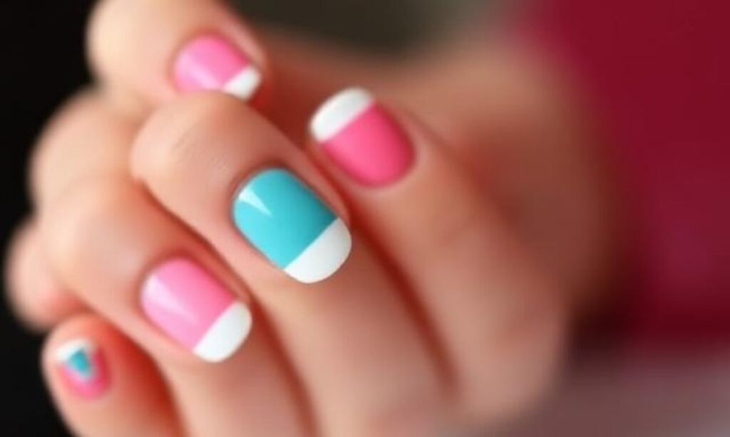 Cute Colorful French Manicure