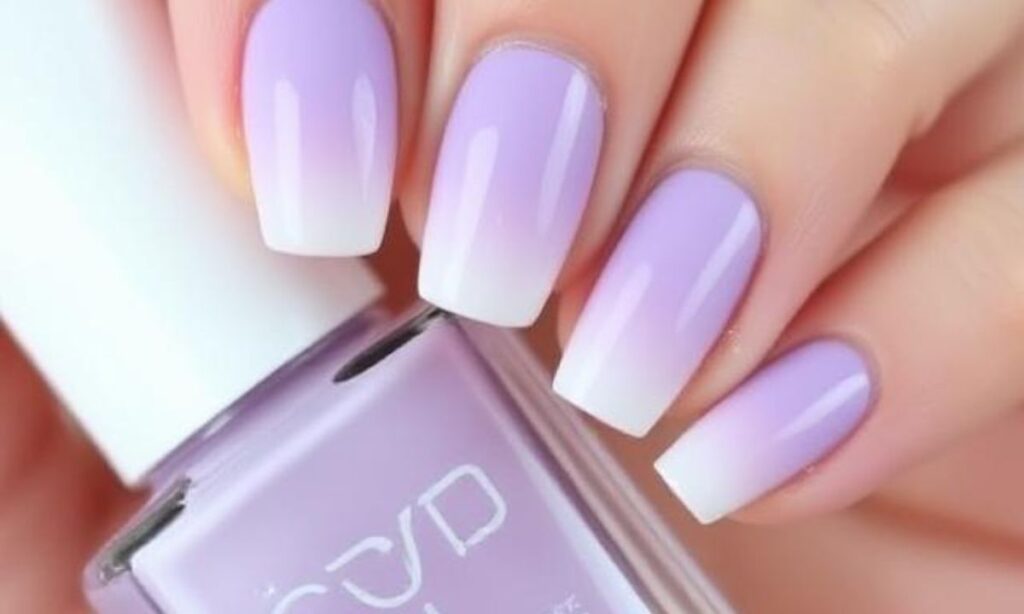 Cute Lilac Ombré Nail Art