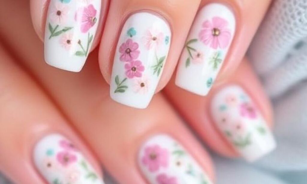 Cute Pastel Floral Spring Nail Designs