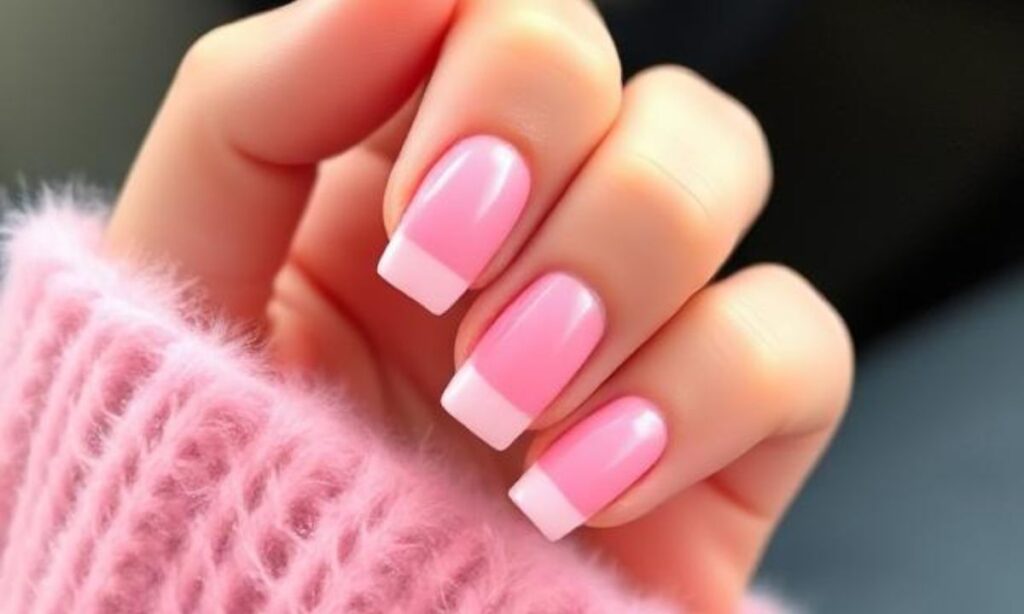 Cute Pink On Pink French Manicure