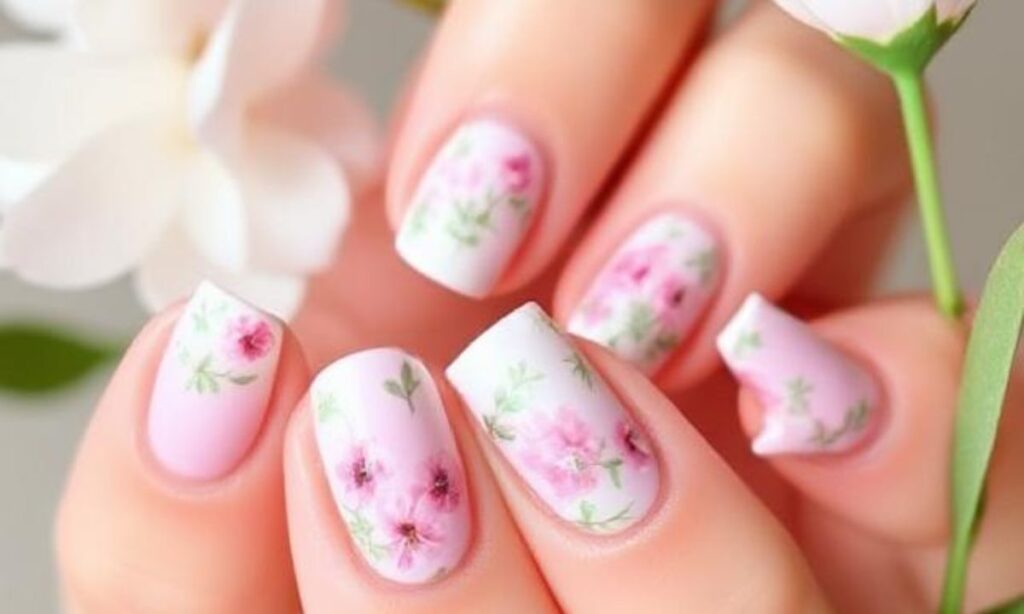 Pastel Floral Spring Nail Designs