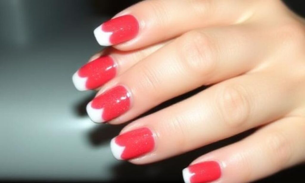 Cute Strawberry French Tip Nails
