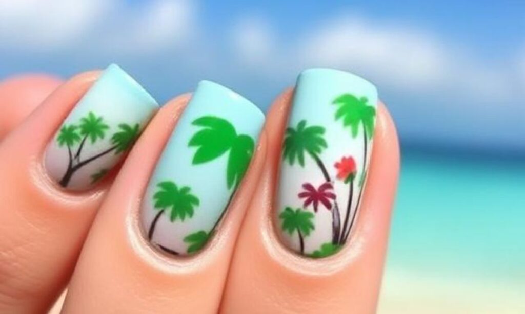 Cute Tropical Island Nails