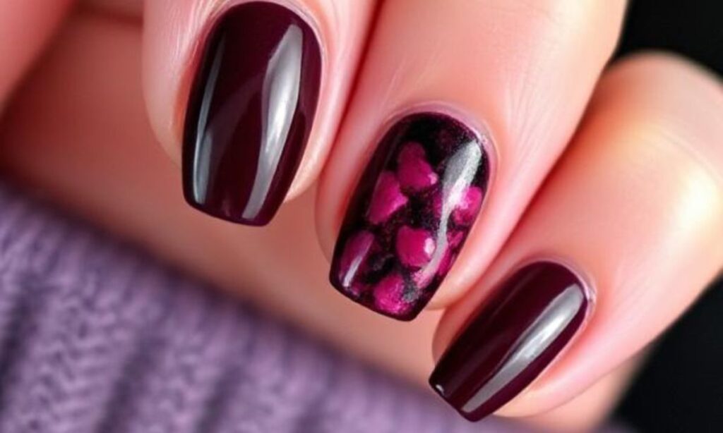 Dark Berry Nail Design