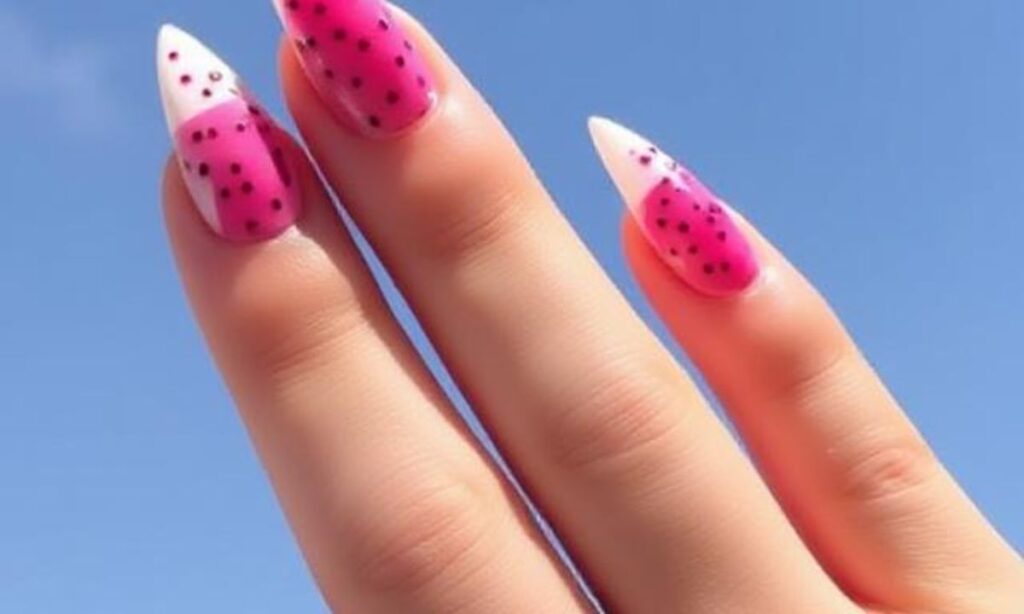 _Dragon Fruit Summer Stiletto Nails
