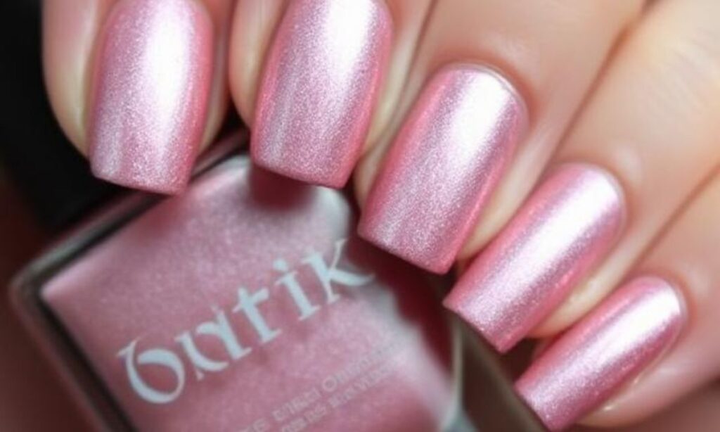 Dusty Pink Metallic Nail Art