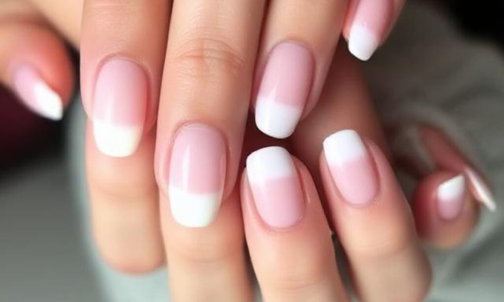 Fabulous Round Ombré French Tip Nails