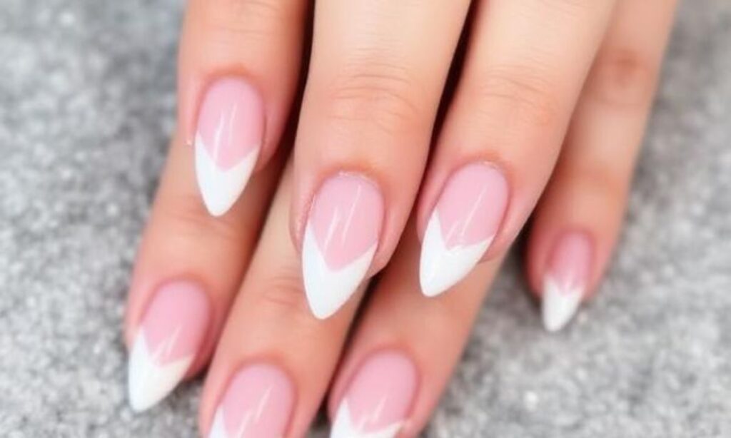 Fabulous V-Shaped French Tip Nails