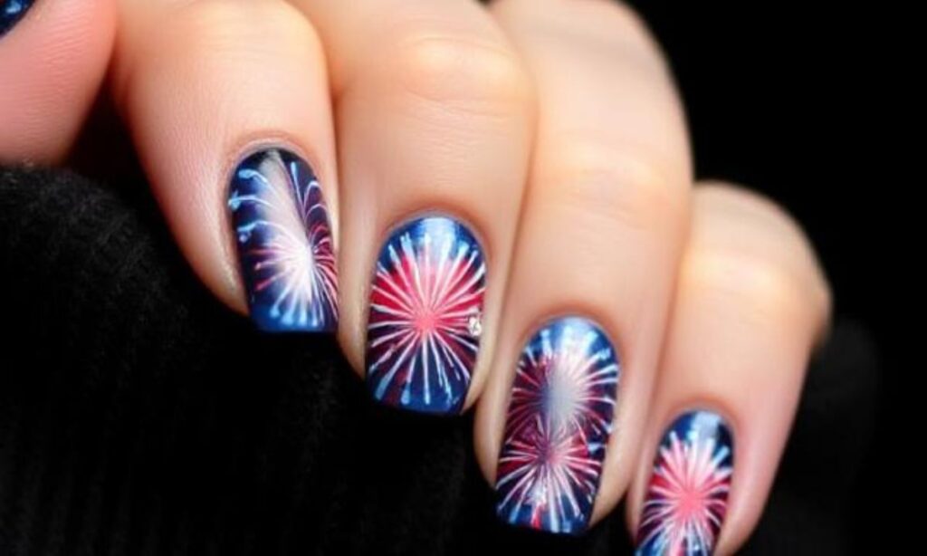Fourth Of July Fireworks Nails
