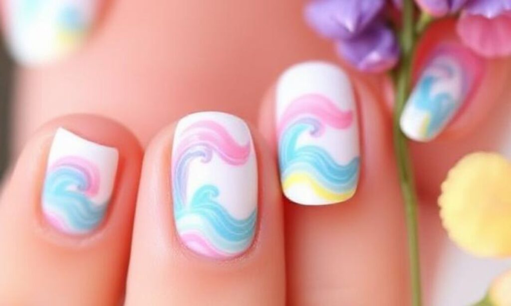 Fun Pastel Wave Spring Nail Designs