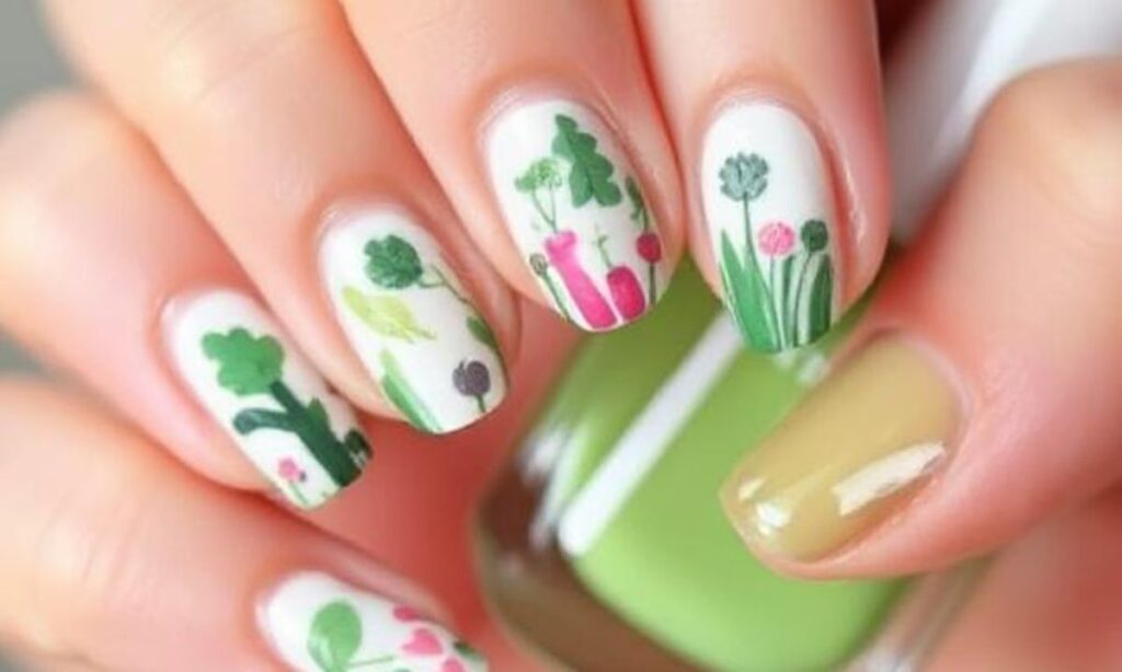 Fun Vegetal-Themed Spring Nail Art