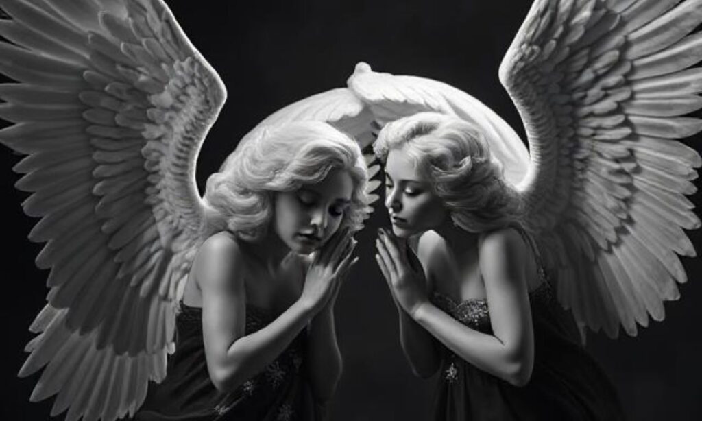 Glamorous Dark And White Angels