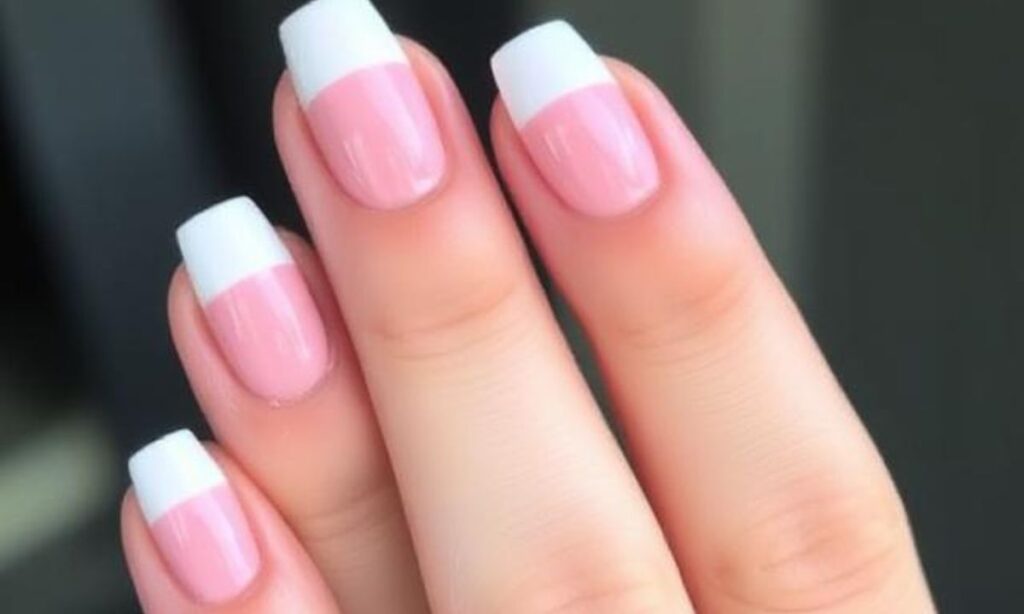 Glossy Pastel French Tip Nails