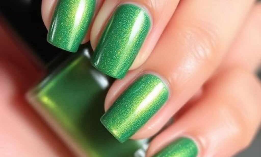 Green Shimmer Nails