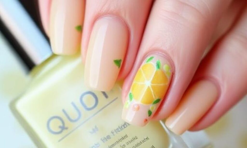 _Lemon Summer Fruit Nails