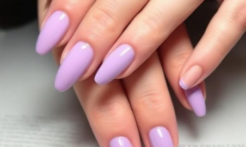 Light Purple Almond Nails