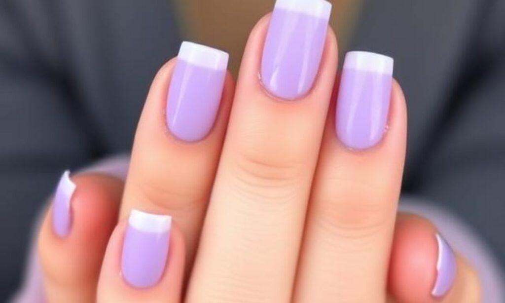 Light Purple French Nails