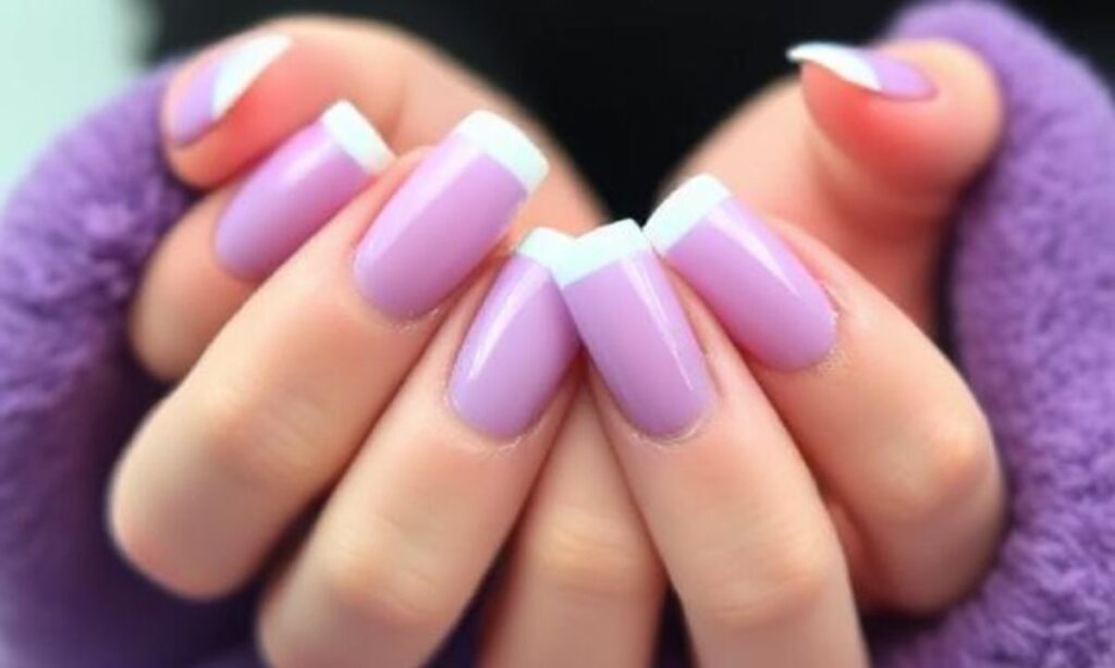 Lilac Chrome French Manicure