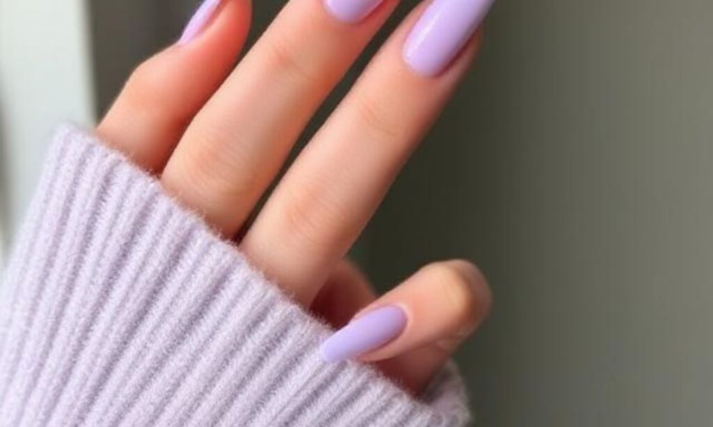 Long Light Lavender Nails