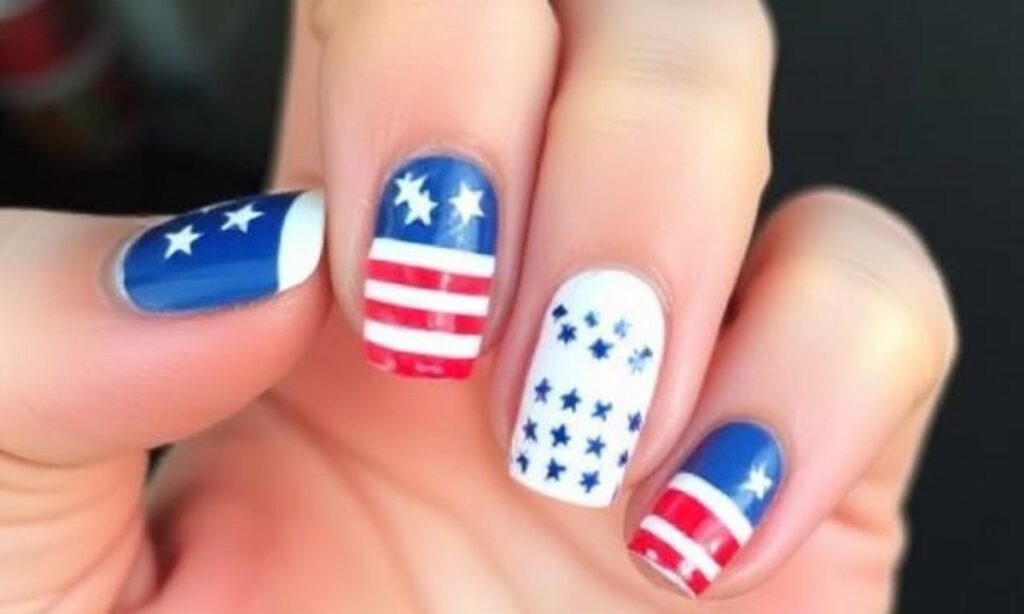  Mismatched 4th Of July Short Nails