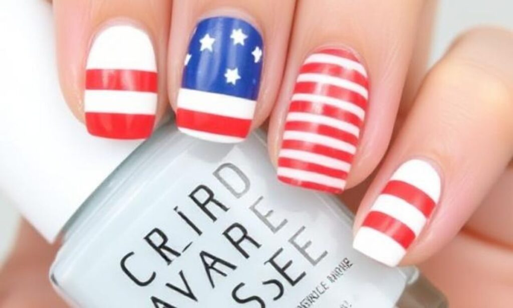 Mismatched Fourth Of July Nails