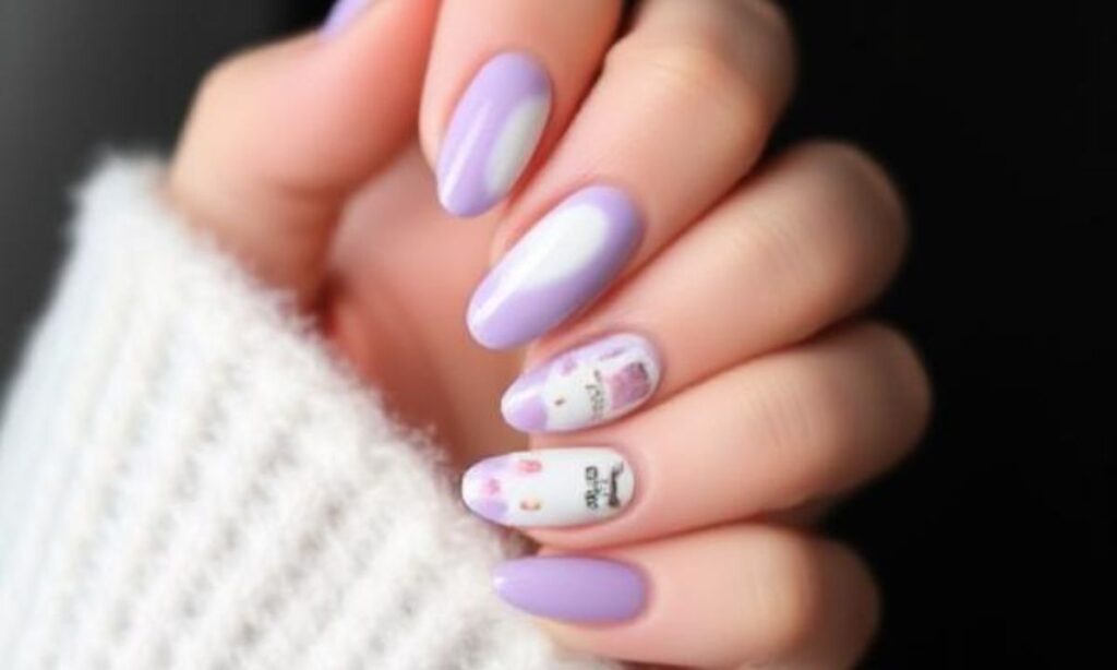 Pastel Purple Almond Nail Design