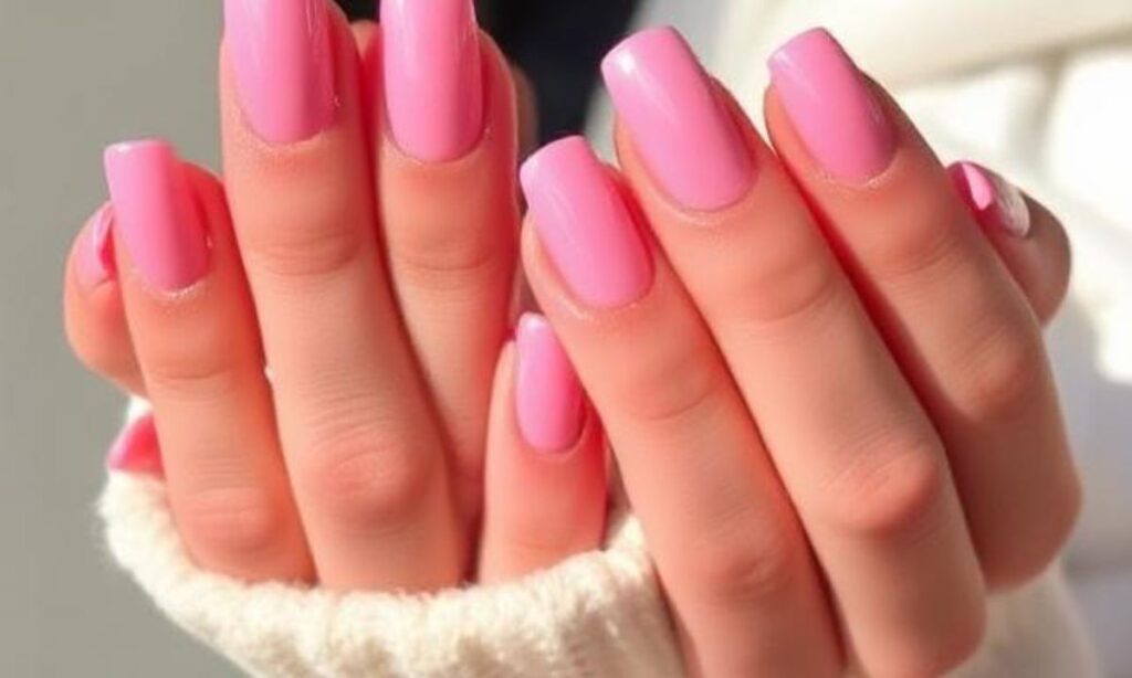 Pink Short Mirror Nails